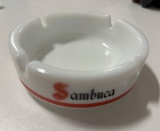 Neu Sambuca Aschenbecher weiß Keramik Werbeartikel vintage