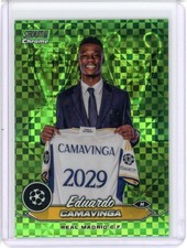 2023 STADIUM CLUB CHROME UEFA CLUB COMPETITIONS NEON GREEN EDUARDO CAMAVINGA /99