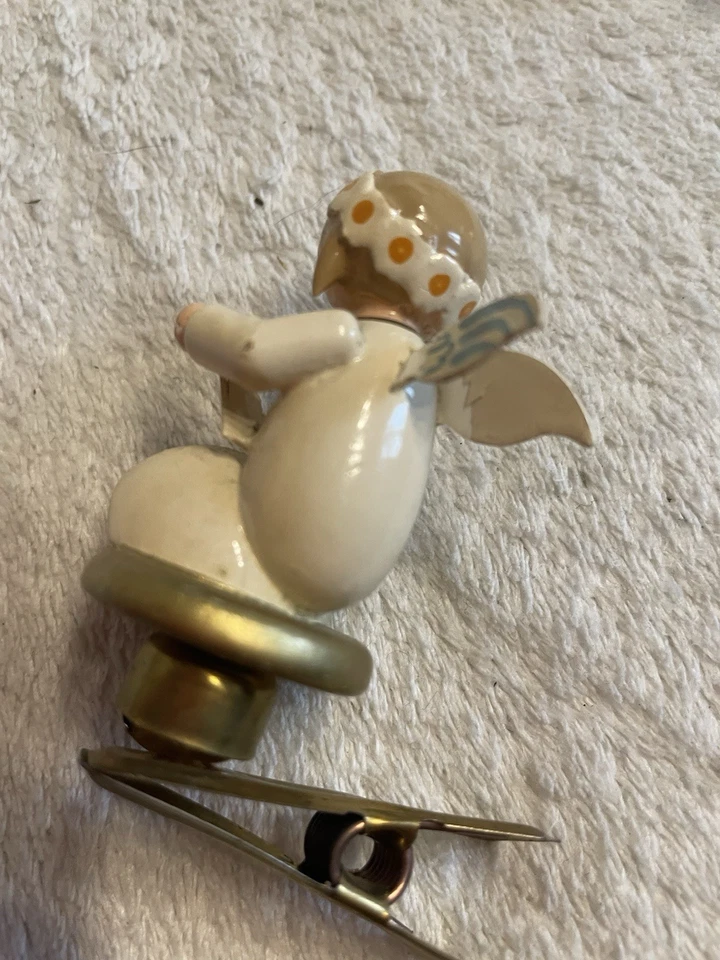 Wendt & Kühn 2 Margeritenengel auf Klemme defekt 6cm Reparatur bedürftig - Bild 4 von 4