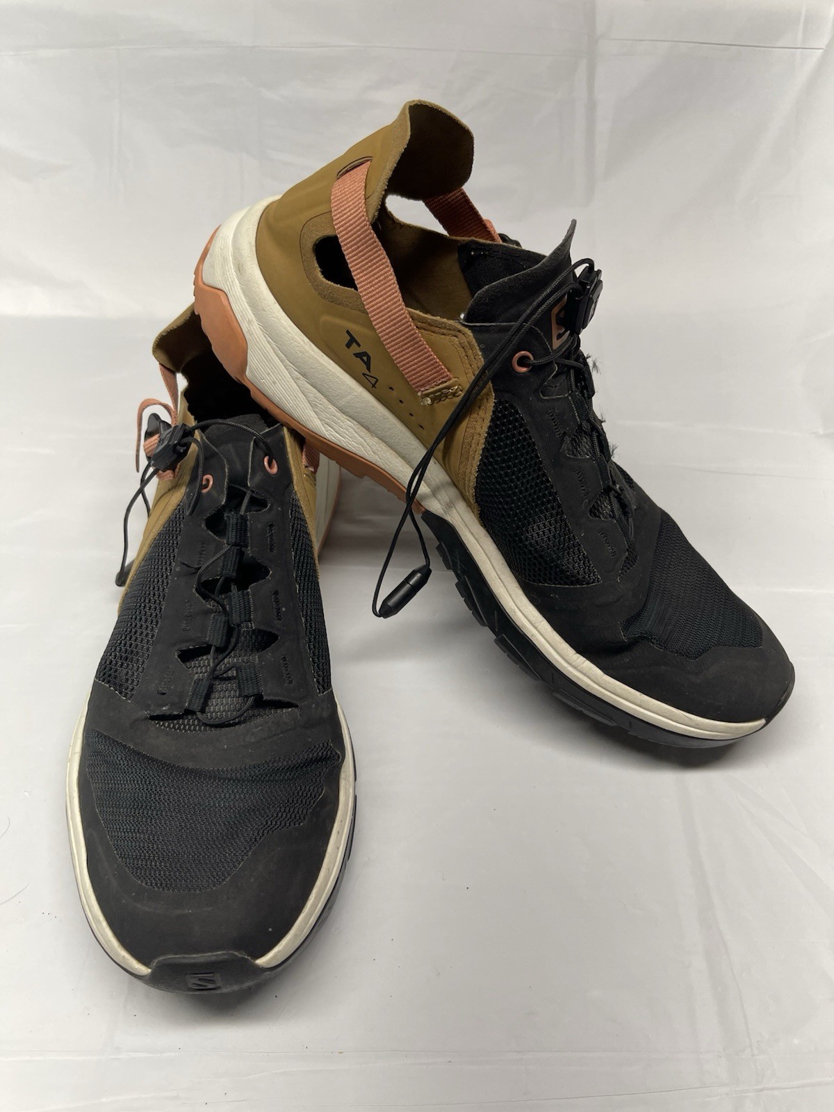 Salomon Flat Socks T4 donna nero marrone maglia sneakers coulisse taglia 9