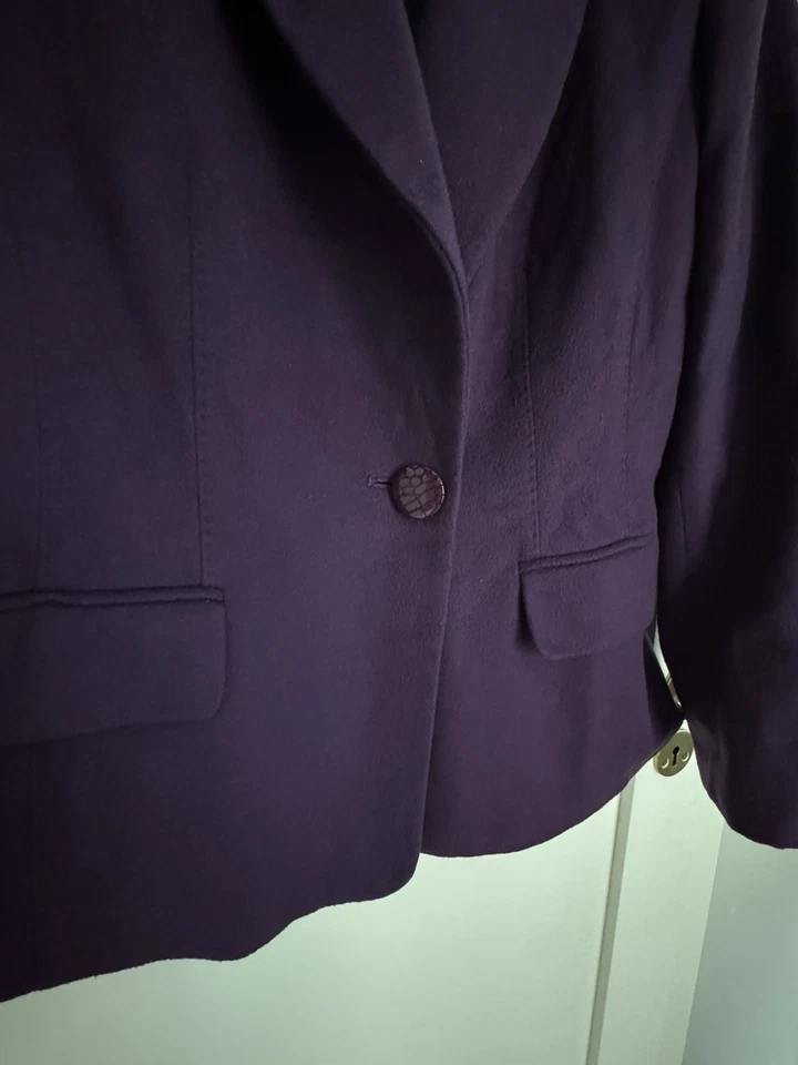 Женская фиолетовая шерстяная блейзерная куртка Marina Rinaldi размер 12 умная рабочая одежда для официальных приемов - Изображение 3 из 4