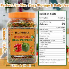 12Oz Dried Bell Peppers Mix Dehydrated Red Green Bell Pepper Flakes Ramen Soups