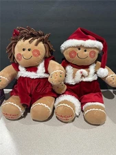 Dan Dee Plush Candy Cane Friends Boy and Girl Gingerbread Plush Dolls