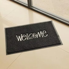 Welcome Door Mat PVC Floor Rug Non Slip Entryway Kitchen Indoor Outdoor Mat