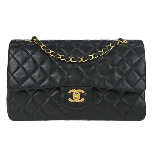 Chanel Black Lambskin Medium Classic Double Flap Shoulder Bag 167596