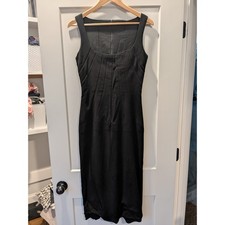 Dolce and Gabbana Little Black Dress Sleeveless Sheath Midi Made in Italy Sz 44