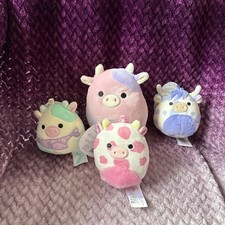 Squishmallows Cow Plush Lot of 4