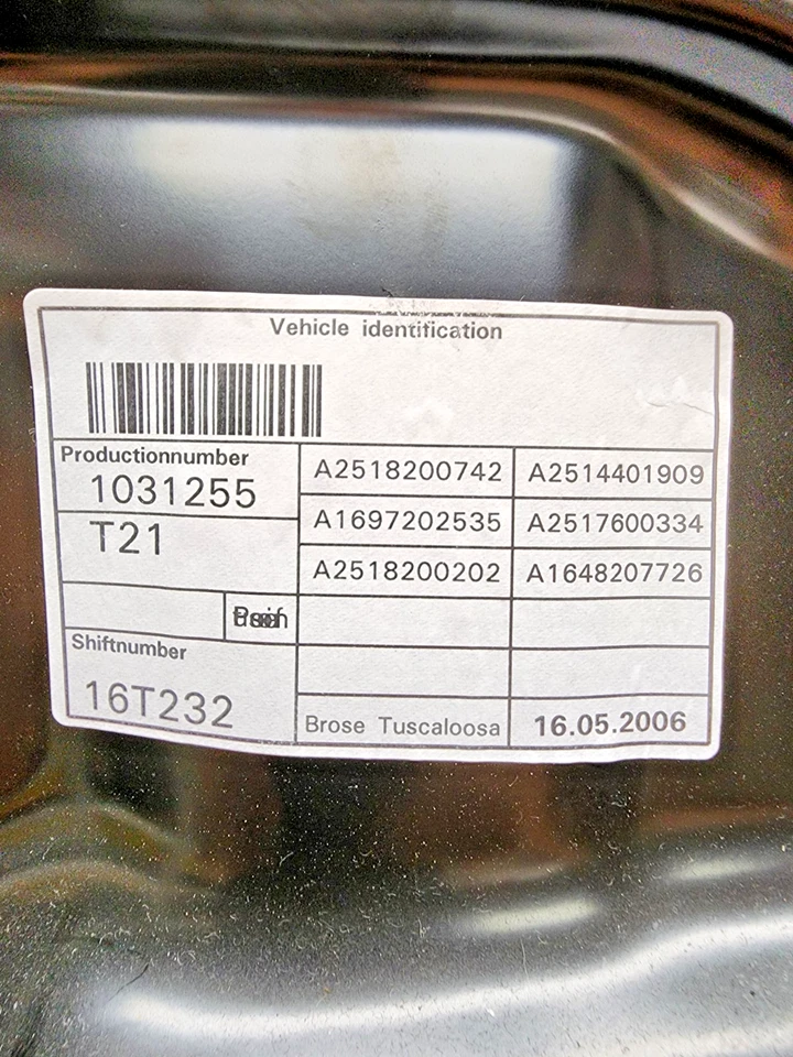 Regulador de ventana delantero izquierdo mercedes-benz r350 r320 r500 2006-2011 a2518200742 Foto 2 de 4