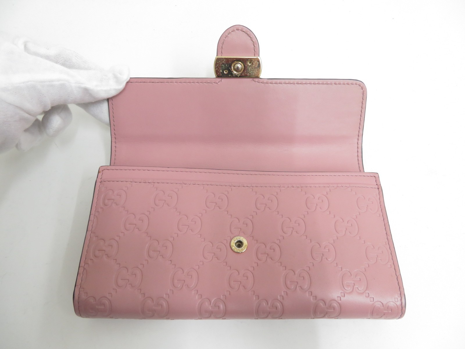 GUCCI GG Interlocking guccissima  Leather Biford Long Wallet I#50236 thumbnail 14