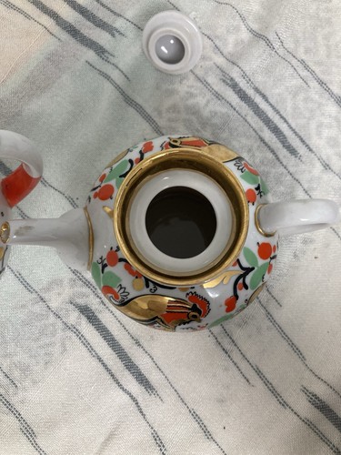 2 teteras de gallo rojo de porcelana Lomonosov de colección Unión Soviética URSS - Imagen 11 de 11