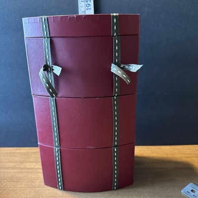 3 Stackable Rich Burgundy Gift Boxes