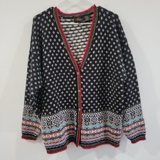 Vintage Womens Cardigan Size Medium Wool Angora Birdseye Nordic Fair Isle