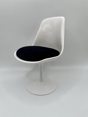 1:6 Scale Miniature Tulip Chair Mid Century Modern Mini, MCM Design, Black