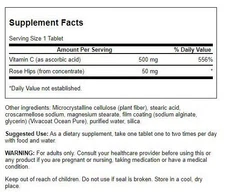 Swanson Vitamin C with Rose Hips Tablets, 500 mg, 500 Count