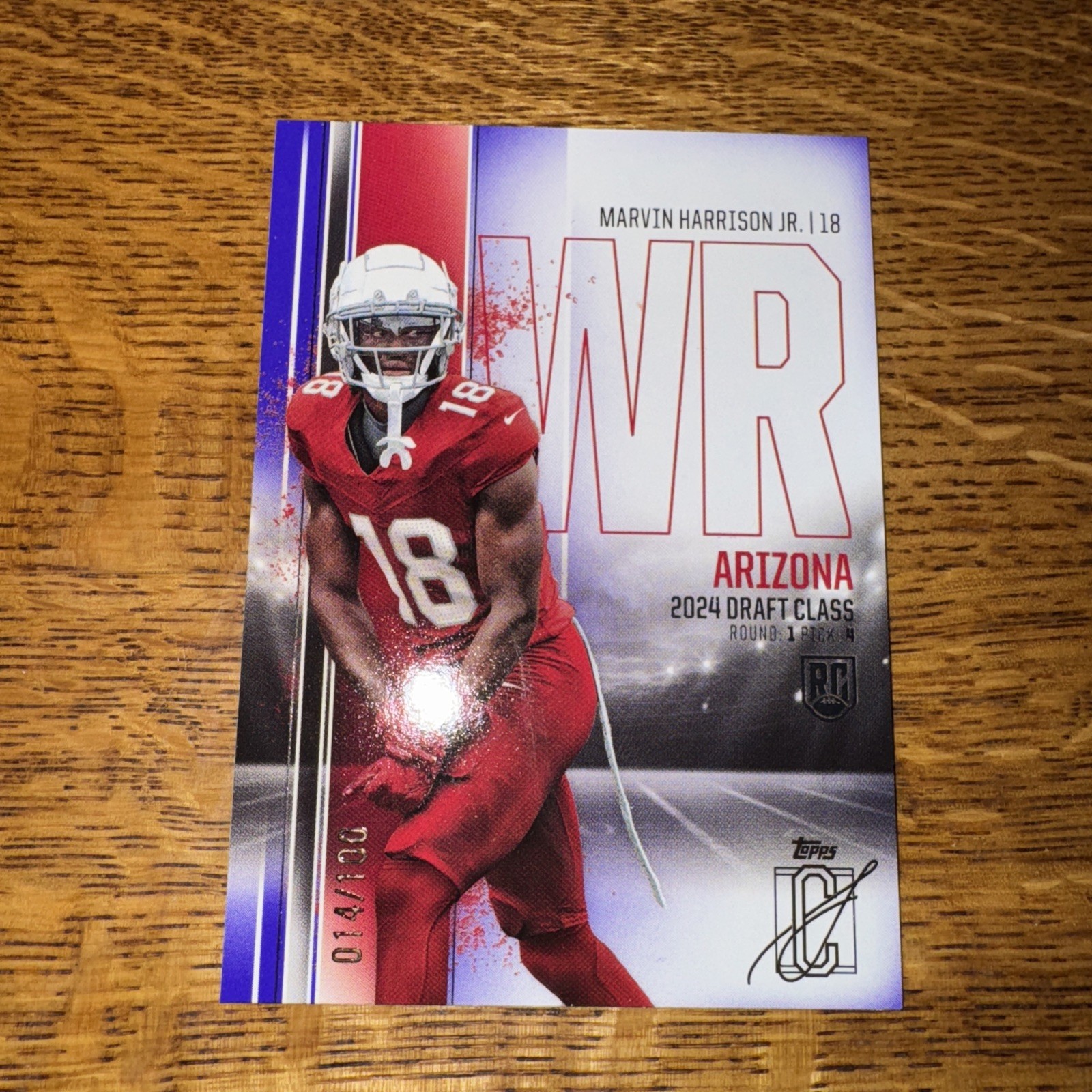 Topps 2024 Signature Class Marvin Harrison Jr  14/100 #61 Purple Parallel