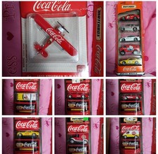 LOT OF COCA COLA 1/64TH MATCHBOX TRUCKS, CARS & Plane - (12 Total Vehicles)
