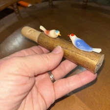 6” Vintage Wooden Flute/Whistle Birds 1958