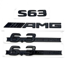 F&uuml;r Mercedes Benz S63 AMG: Embleme Aufkleber Schwarz Gl&auml;nzend 6.3AMG Flache