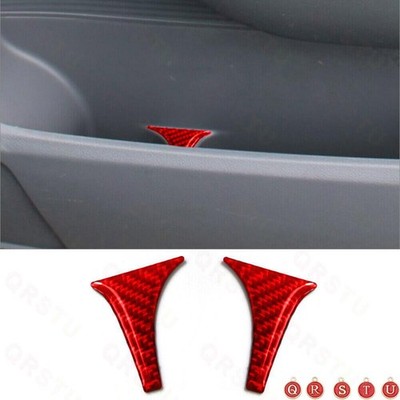 2PCS For Honda Odyssey 05-10 Red Carbon Fiber Door Compartment Accent Cover Trim