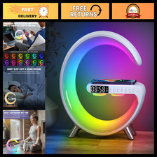 Smart Table Lamp 4-in-1 Wireless Charger, Bluetooth Speaker, Alarm Clock, Night