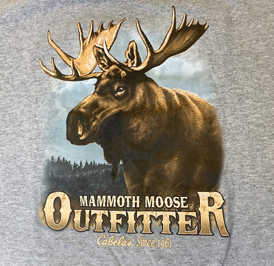 Mammoth Moose Outfitter T Shirt Size Large L  Grey Shirt Sleeve
