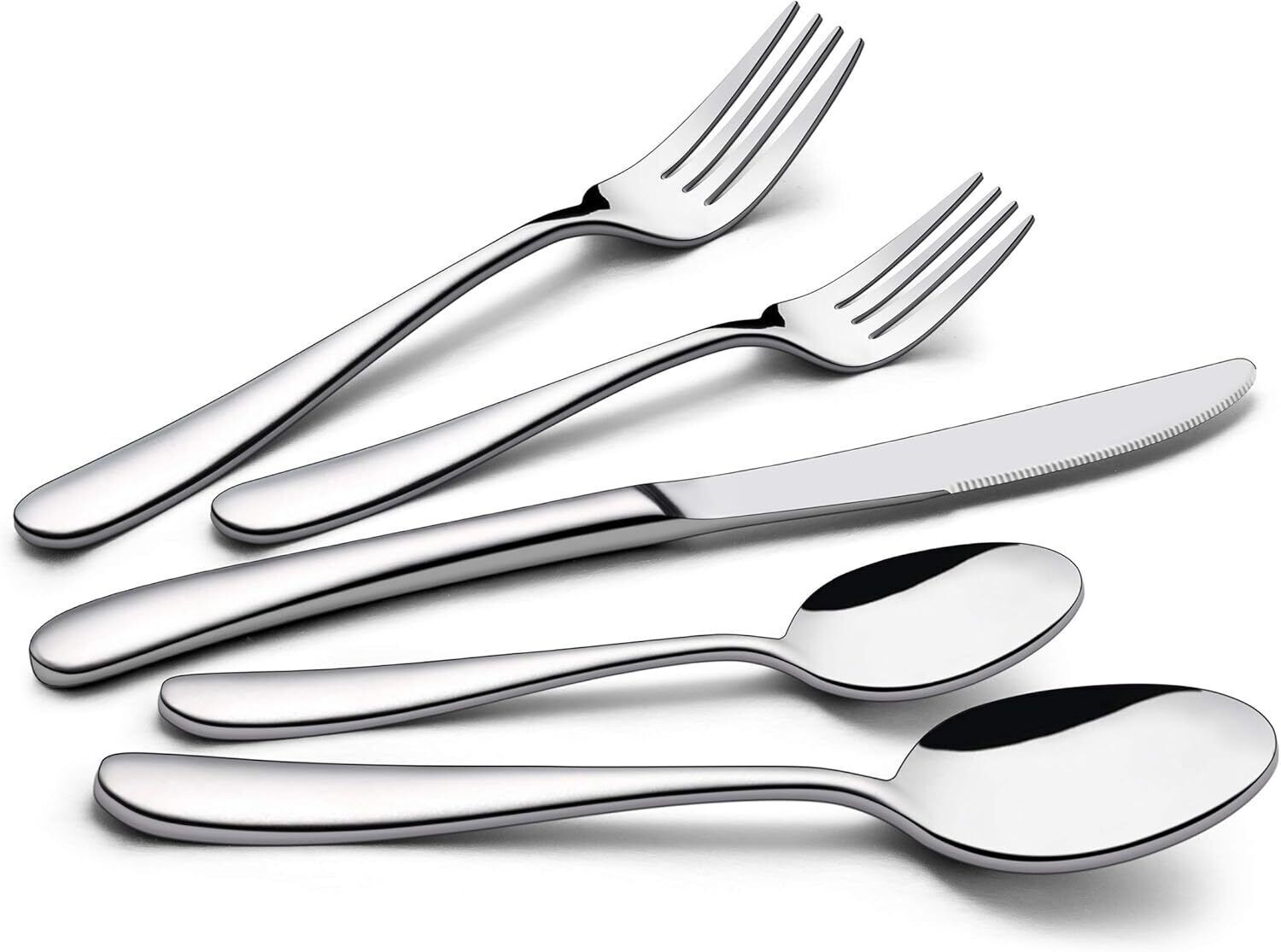 60-Piece Stainless Steel Flatware Set for 12 - Heavy Duty Silverware Cutlery