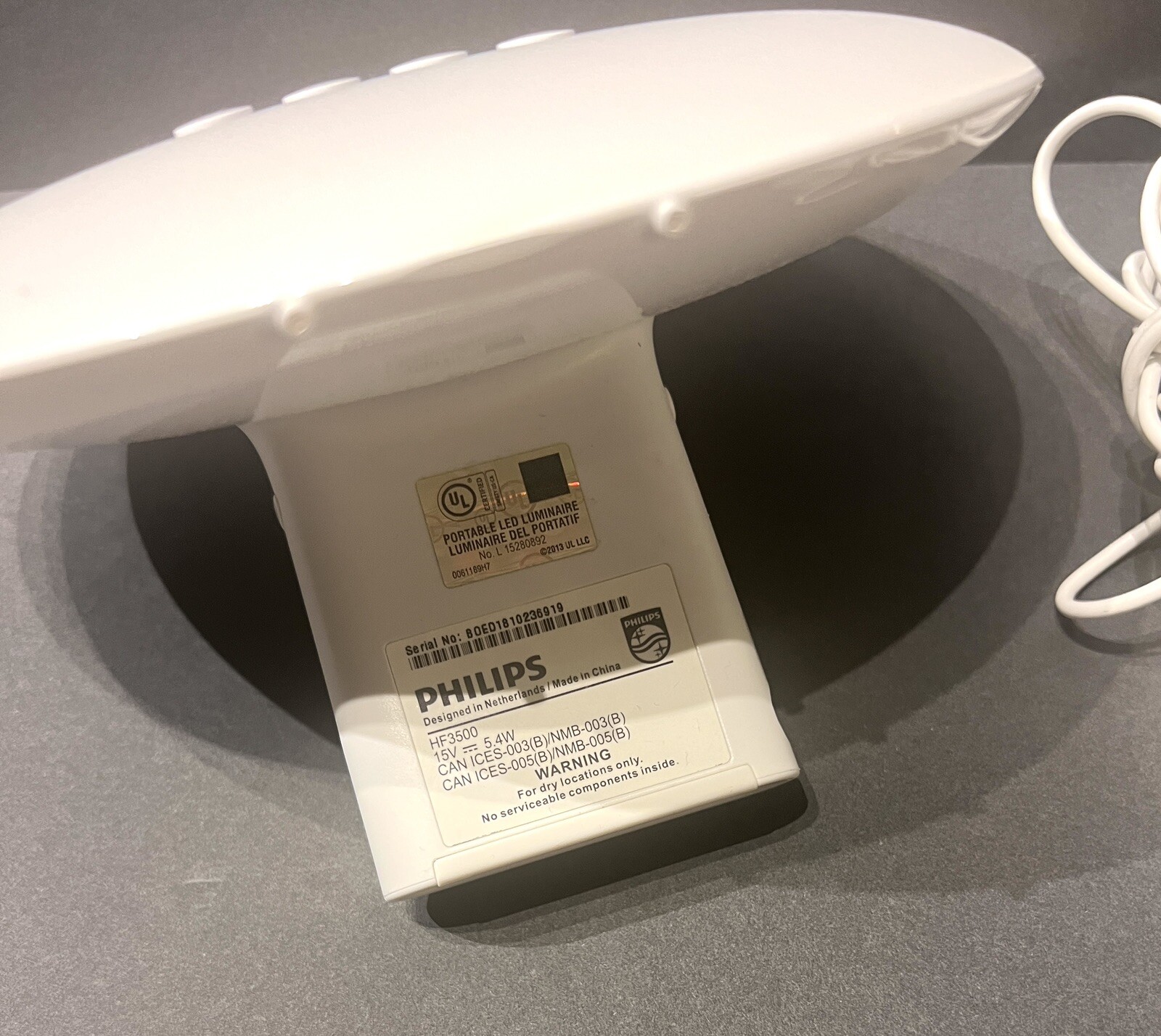 Philips Wake-Up Light with Sunrise Simulation, White, HF3500 ( No Retail Box)