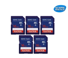 Sandisk SD Card 16GB Class 4 (SDSDB-016G-B35) Memory Card for Camera (5 Pack)