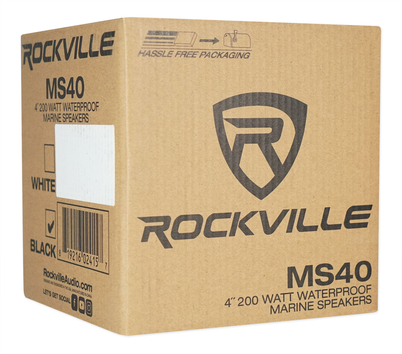 4 Rockville MS40B Black - 4 колонки мощностью 200 Вт Мощный усилитель для квадроциклов UTV тележек