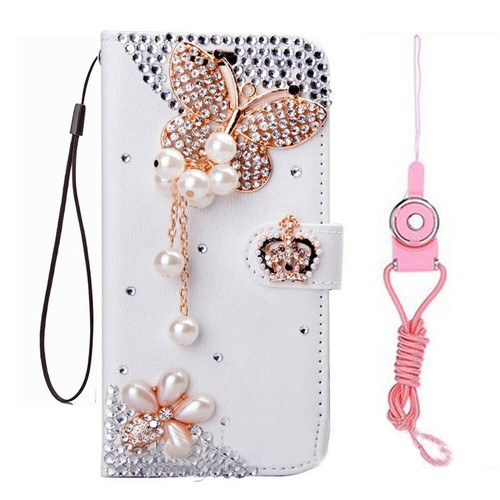 For Samsung Note 20 Ultra 2020 Leather Bling Rhinestone Card Flip Wallet Case - Picture 8 of 13