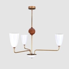 3 Light Pendant Mid Century Modern Raw Brass Sputnik Chandelier light Fixture wi