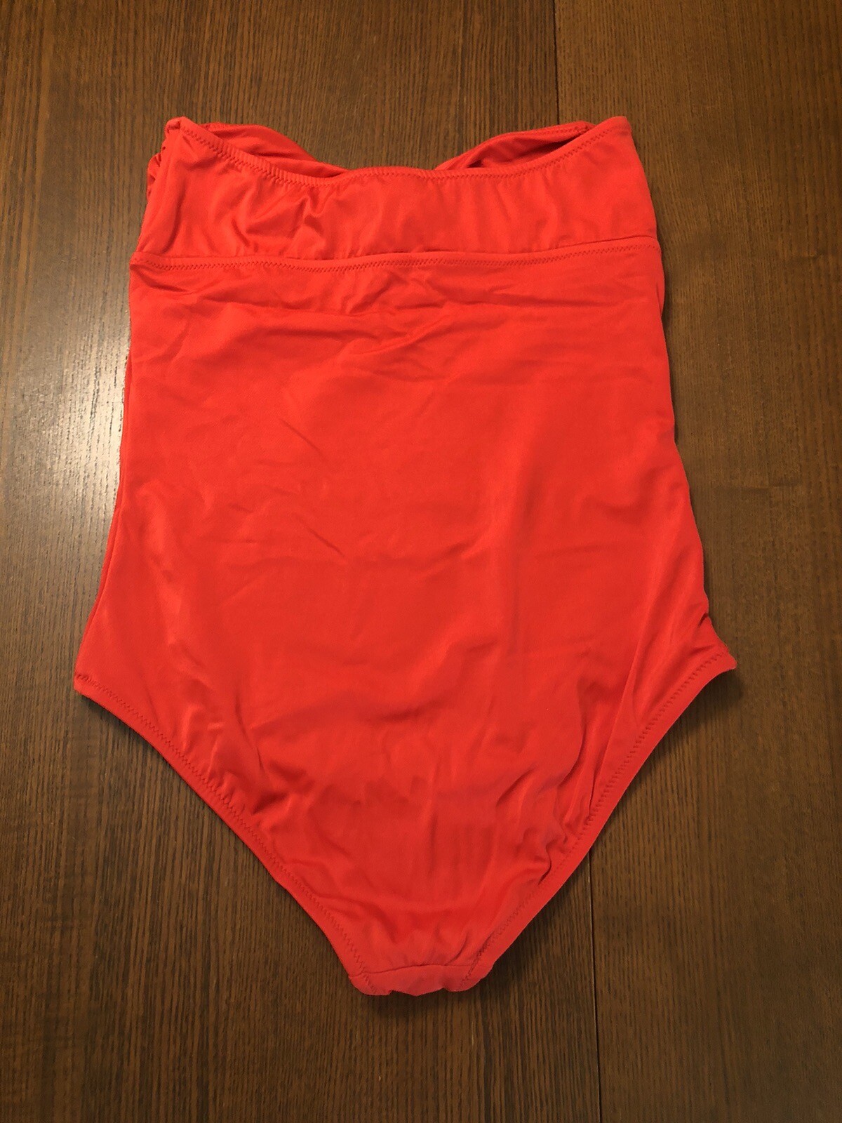 J. Crew Solid Red Strapless One Piece Swimsuit Wo… - image 2