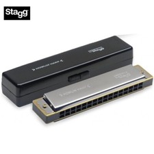 Stagg BJH-T32 16-Hole Key of C Tremolo Diatonic Harmonica With Case