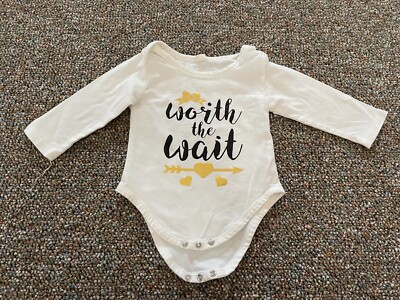 Worth the Wait Girls Long-Sleeved Bodysuits 9-12M