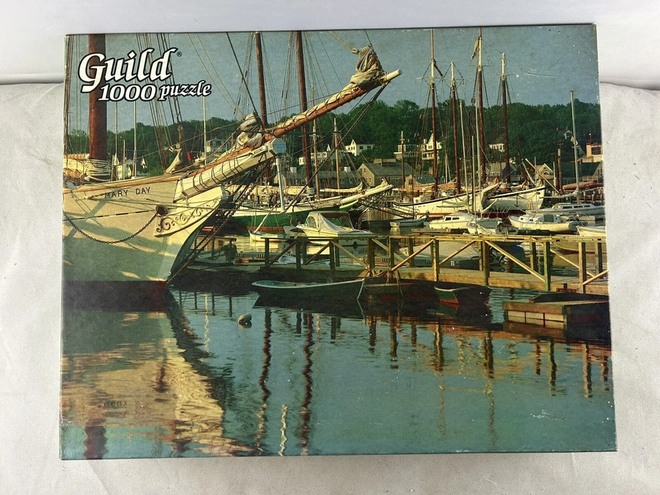 Rompecabezas de 1000 piezas Guild Maine Harbor Image 21,5 x 27,5 rompecabezas vintage Foto 2 de 4