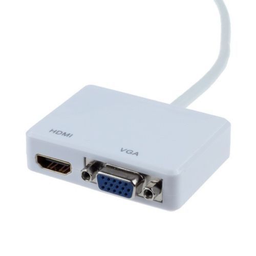 Mini 2 in1 Mini Display Port to VGA HDMI Adapter for MacBook Air Pro NEW 2025 - Picture 3 of 4