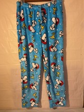 Snoopy Peanuts Pants Men s size Medium Blue Sleepwear PJ bottoms Drawstring Soft