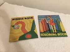 Vintage 1936 Saafield Publishing Riddle Book & Coloring Book 