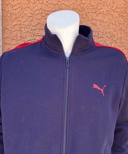 Awesome Vintage Puma Mens Blue Full Zipper Athletic Outerwear Puma Way 1 EUC - Bild 2 von 8
