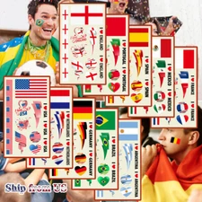 World Cup Tattoo National Flags Temporary Tattoos Football Soccer Body Art US