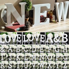 White Wooden Letters Alphabet Word Name Design Art Craft Wedding Home Decor // -