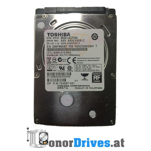 Toshiba MQ01ACF050 - 724967-001 - 500 GB - SATA - G003235C*