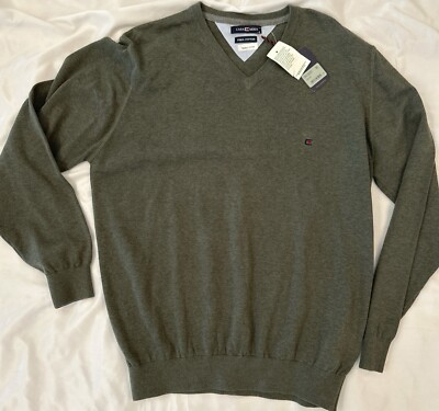 CASA MODA  Pullover Olive V Neck Sweater Mens XL 100% Pima Cotton