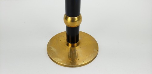 Ambrosia Vtg Gothic Mid Century Modern Black/Blue Brass Candle Holder Set India - Picture 5 of 11