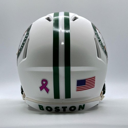 Boston Celtics Riddell Speed CUSTOM White Mini Football Helmet - Picture 3 of 3