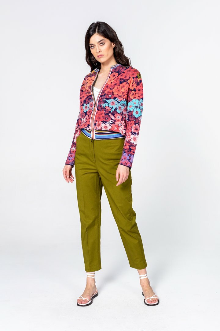 Pantalon Capri IVKO Vert Olive - Taille 38-40 - Mélange Coton - Neuf Avec étiquettes