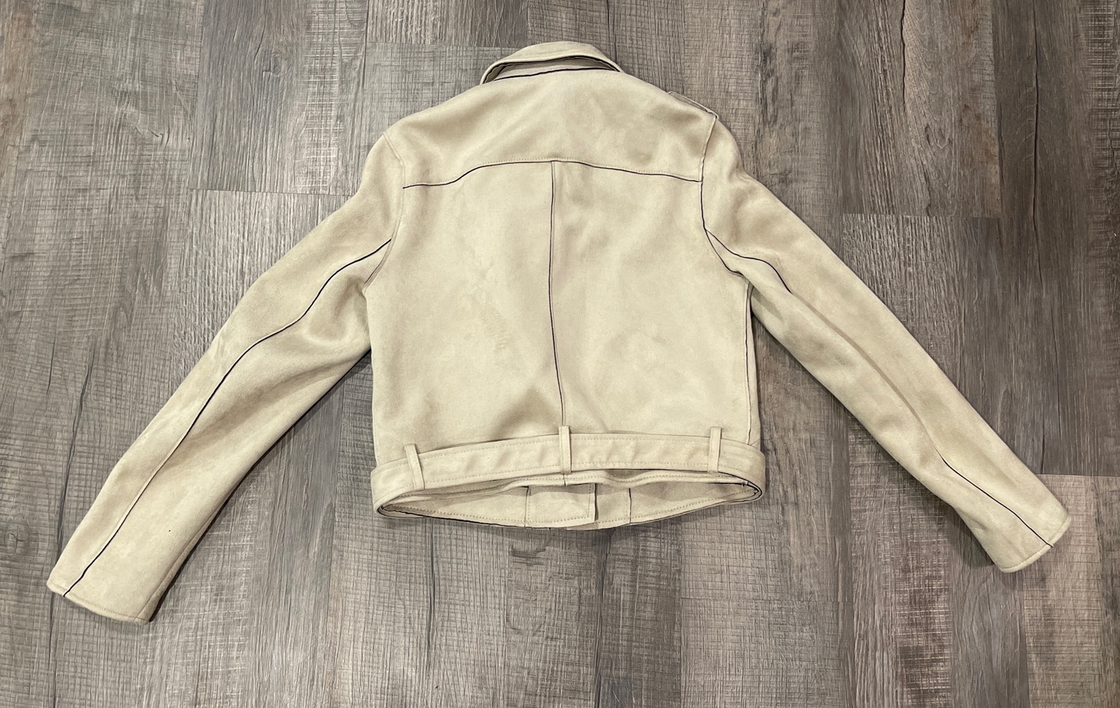 Zara Basic Jacket Women's Size M Beige Cropped Fa… - image 2