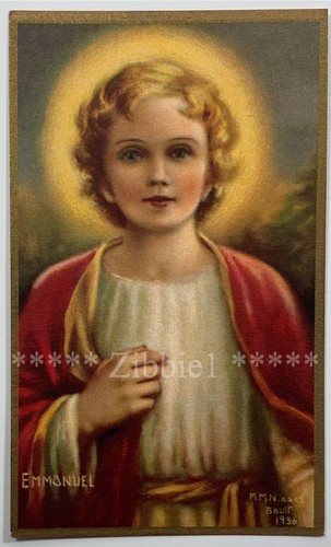 Emmanuel, Vintage Holy Devotional Card.