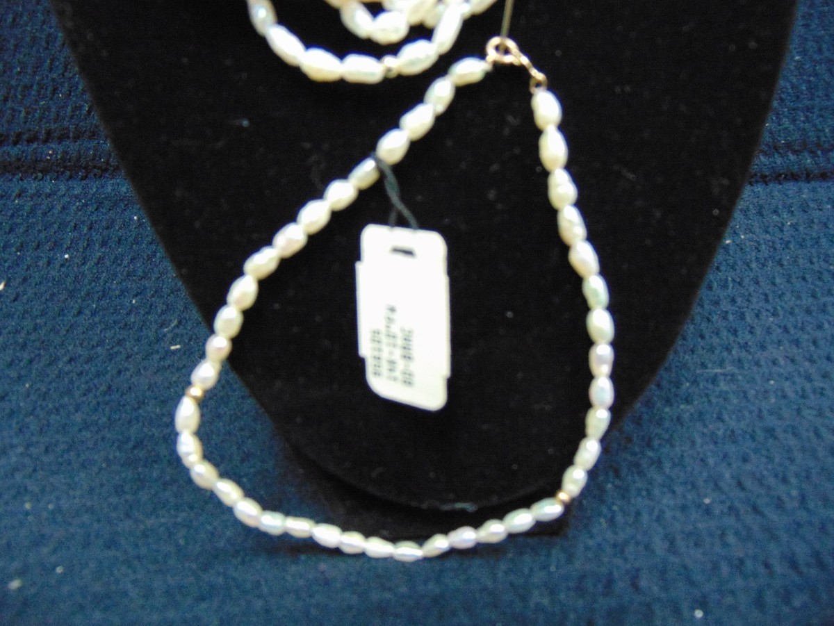 VINTAGE IMPERIAL 5-STRAND 14K GOLD & WHITE RICE PEARL