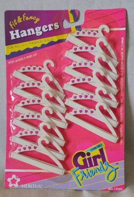Vtg NOS 1992 Forever Girl Friends Fit and Fancy Hangers #12505 Fashion Doll 12pk
